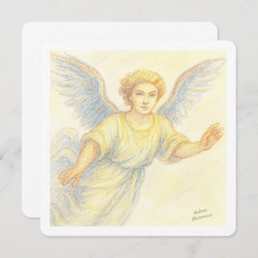 Engel in vlucht met een glimlach kaart (Voorkant / Achterkant)