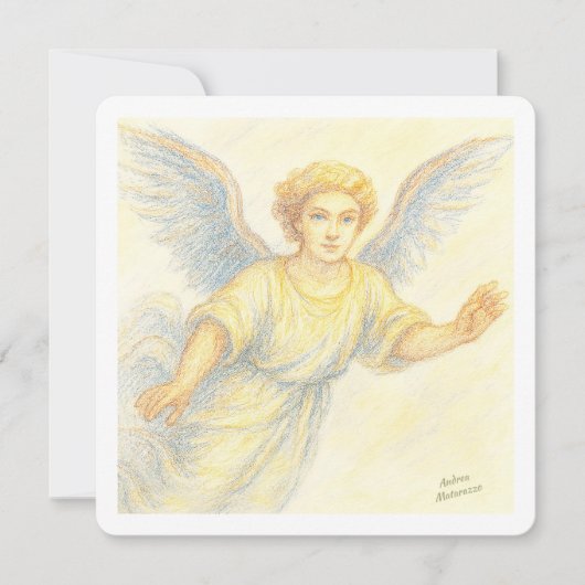 Engel in vlucht met een glimlach kaart (Voorkant)