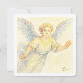 Engel in vlucht met een glimlach kaart