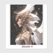Engel in wit pantser fantasy kunst sticker (Vel)