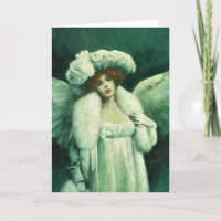  engel in witte groeten Kaart