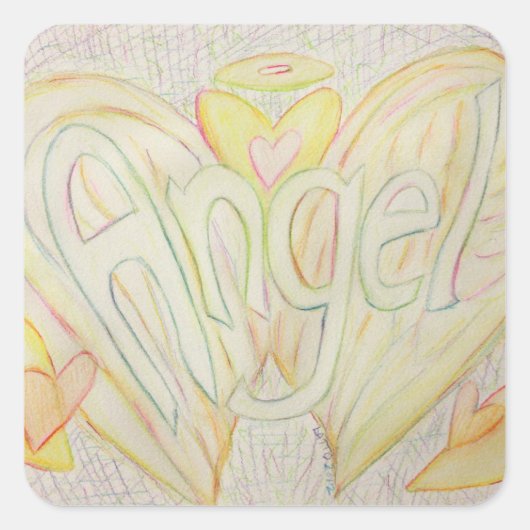 Engel Inspirerend Woord Art Decal Stickers (Voorkant)