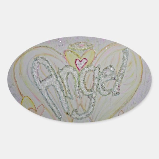 Engel Inspirerend Woord Art Decal Stickers (Voorkant)