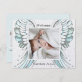 Engel jongen geboorte aankondiging (Voorkant / Achterkant)