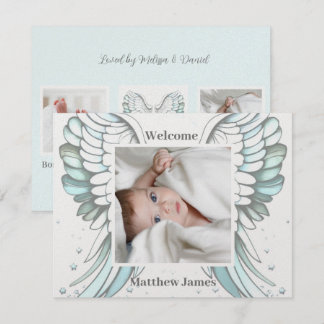 Engel jongen geboorte aankondiging
