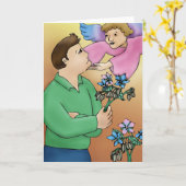 engel-kaart aanmoedigen kaart (Gele Bloem)