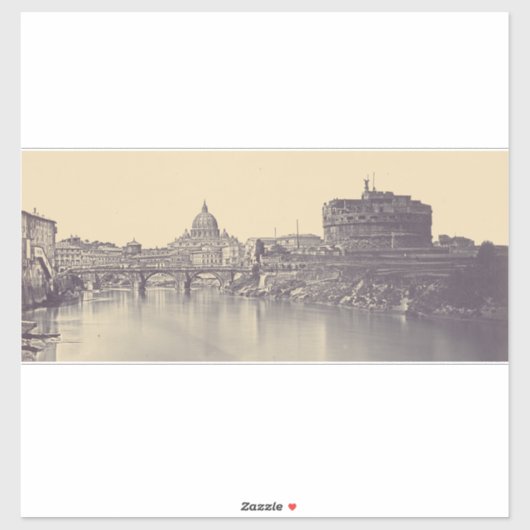 Engel kasteel en Vaticaanse koepel Sticker (Vel)