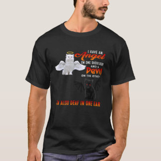 Engel Kat En Duivel Kat Grappige Kitty Kitten Katt T-shirt