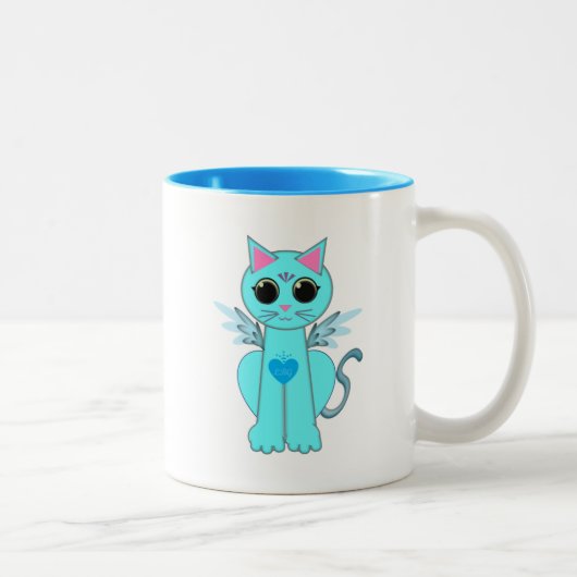 Engel kat tweekleurige koffiemok (Rechts)