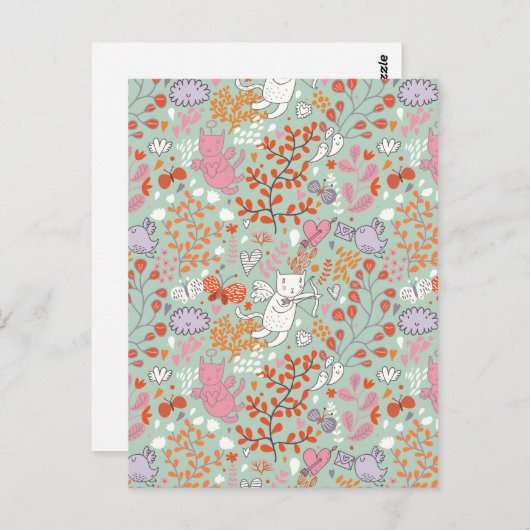 Engel-katten Briefkaart (Voorkant / Achterkant)