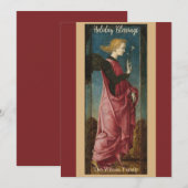 Engel Kerstmis Zegeningen Goud Bourgondië Op Maat  Feestdagenkaart (Voorkant / Achterkant)