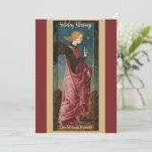 Engel Kerstmis Zegeningen Goud Bourgondië Op Maat  Feestdagenkaart (Staand voorkant)