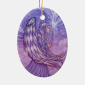 Engel Kerstversiering door Molly Harrison Keramisch Ornament (Achterkant)