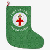 Engel Kerstvlag Persoonlijk Grote Kerstsok (Voorkant)
