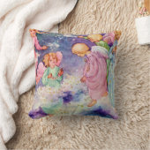 Engel Kinderen spelen in de sterren Fine Art Kussen (Deken)