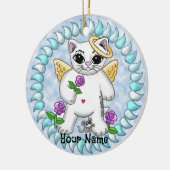 Engel kitty kat keramisch ornament (Links)