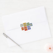 Engel-kleurenreeks verfstickers ronde sticker (Envelop)