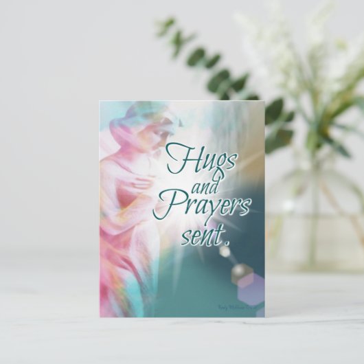 Engel Knuffels Gebeden Intentie Mooie Aquarel Briefkaart (Staand voorkant)