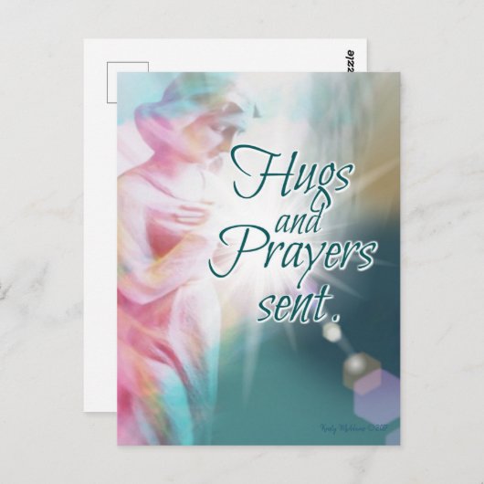 Engel Knuffels Gebeden Intentie Mooie Aquarel Briefkaart (Voorkant / Achterkant)