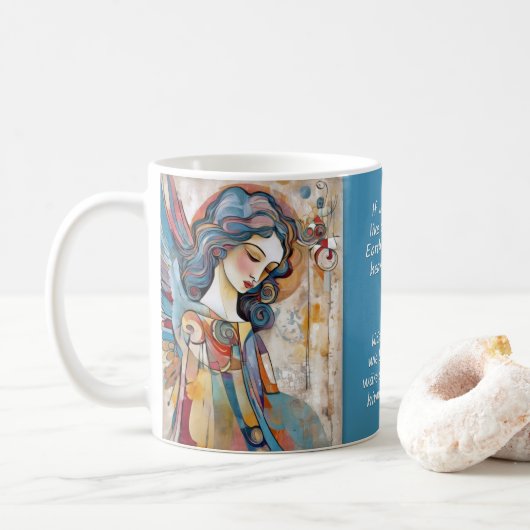 Engel Kunst & Uitspraken Nr. 7 van 12 verschillend Koffiemok (Met donut)