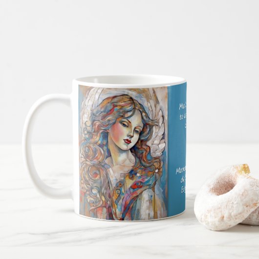 Engel Kunst & Uitspraken Nr. 9 van 12 verschillend Koffiemok (Met donut)