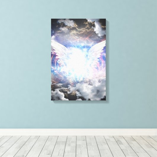 Engel licht canvas afdruk (Insitu (Houten vloer))