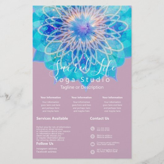 Engel Licht Mandala Roze Intro | Diensten Flyer (Voorkant)