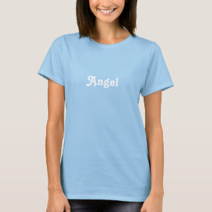 Engel lichtblauwe witte aangepaste tekst schattig t-shirt