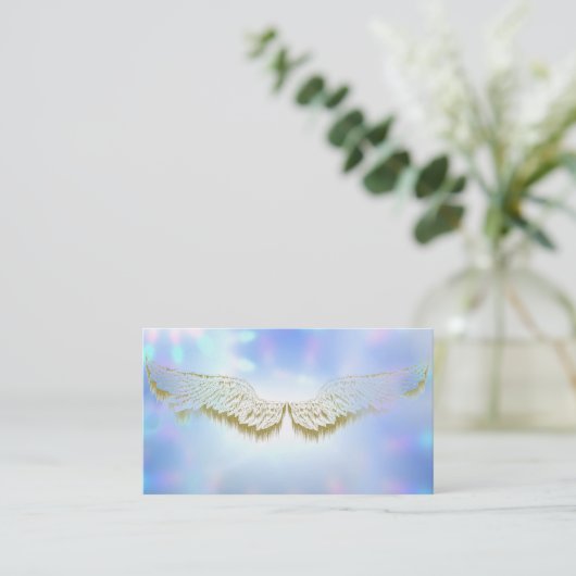 Engel lichtsterren visitekaartjes (Staand voorkant)