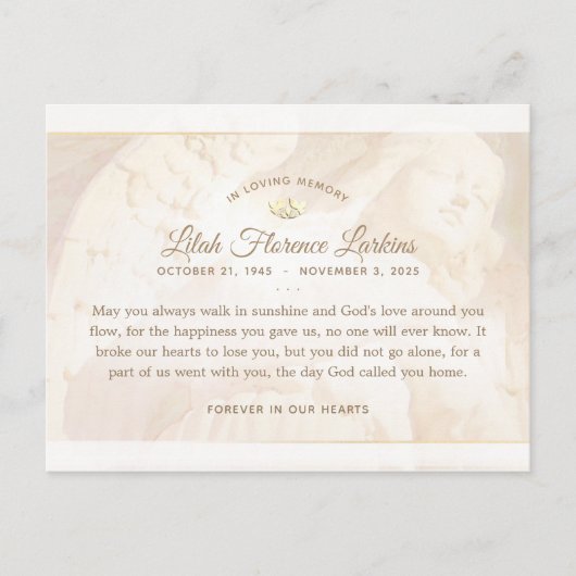 Engel lichtsympathie Dank u Briefkaart (Voorkant)