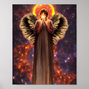 Engel liefde en lichte oorspronkelijke kunst poster