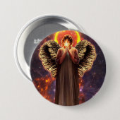 Engel liefde en lichte originele fantastische kuns ronde button 7,6 cm (Voorkant /achterkant)