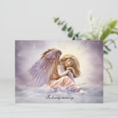 Engel Liefde Foto Uitvaart Herdenkingsdienst Kaart (Staand voorkant)