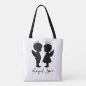 Engel Liefde – Mooie Engel Koppel Design Tote Bag (Achterkant)
