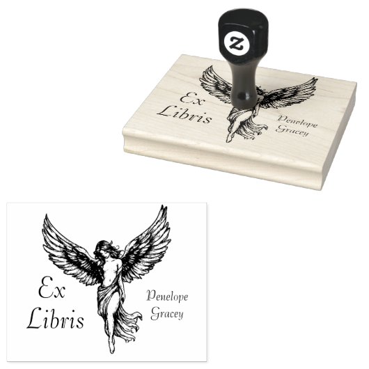 Engel Lijntekening Rubberstempel (Gestempeld)