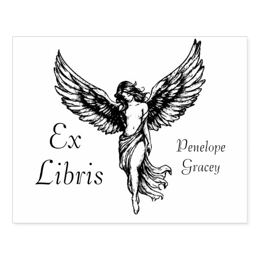 Engel Lijntekening Rubberstempel (Afrduk)