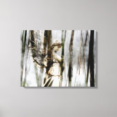 Engel loopt door de winter gewikkeld canvas afdruk (Voorkant)