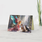 Engel loopt met de hond kaart 3 (Achterkant)