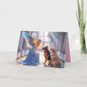 Engel loopt met de hond kaart 5 (Achterkant)