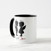 Engel Love – Mooie engel koppel ontwerp Mok (Voorkant links)