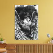 Engel Meisje Canvas Print - Zwart en Wit Schilderi (Insitu (Woonkamer))