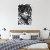 Engel Meisje Canvas Print - Zwart en Wit Schilderi (Insitu (Slaapkamer))
