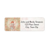 Engel met bloemen etiket (Voorkant)