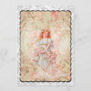 Engel met bloemen kaart