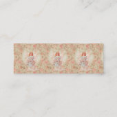 Engel met bloemen mini visitekaartje (Achterkant)