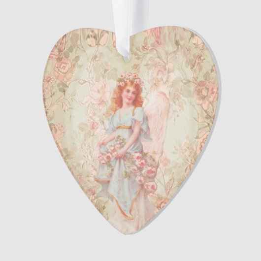 Engel met bloemen ornament (voorkant)