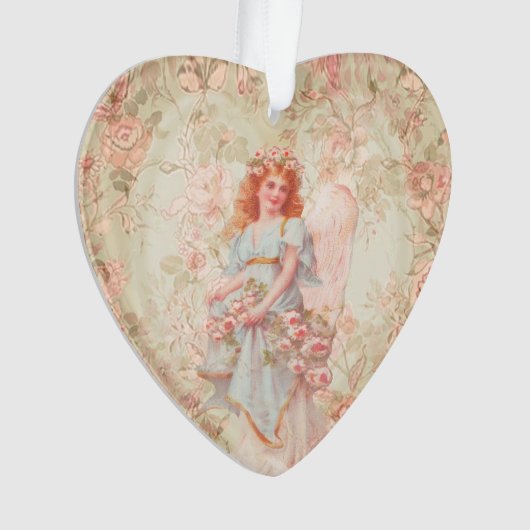 Engel met bloemen ornament (voorkant)