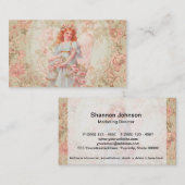Engel met bloemen visitekaartje (Voorkant / Achterkant)