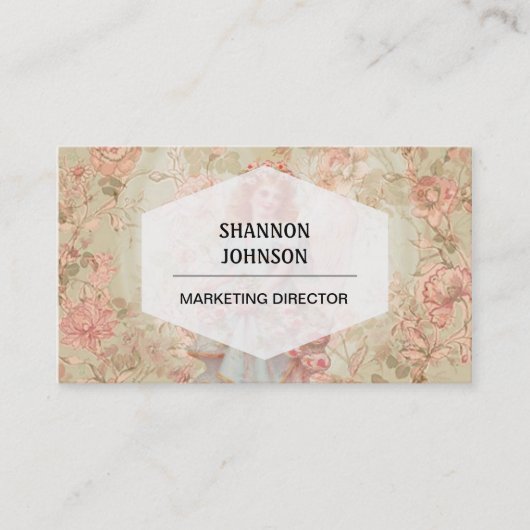 Engel met bloemen visitekaartje (Voorkant)