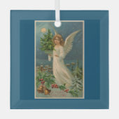  engel met boomversiering glas ornament (Voorkant)